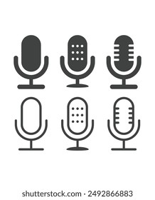 Microphone vector simple icons set stock illustration