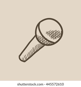 Microphone vector sketch icon isolated on background. Hand drawn Microphone icon. Microphone sketch icon for infographic, website or app.