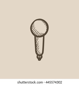 Microphone vector sketch icon isolated on background. Hand drawn Microphone icon. Microphone sketch icon for infographic, website or app.