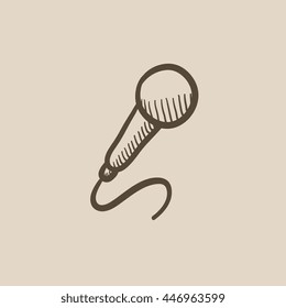 Microphone Vector Sketch Icon Isolated On Background. Hand Drawn Microphone Icon. Microphone Sketch Icon For Infographic, Website Or App.