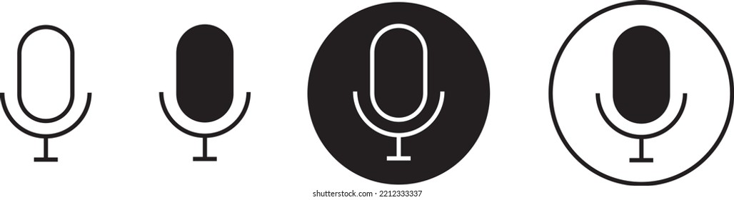 Microphone vector solid icons EPS 10