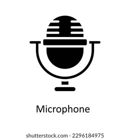 Microphone Vector   Solid Icons. Simple stock illustration stock