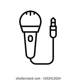 Microphone vector, Summer party related line style icon