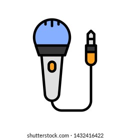 Microphone vector, Summer party related filled style icon