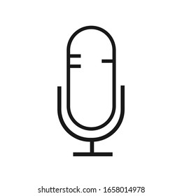 Symbol für die Vektorillustration des Mikrofons. Tonunterschrift. Flache Vektorillustration - Vektorillustration