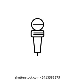 Símbolo vector de micrófono para tiendas y tiendas. Adecuado para libros, tiendas, tiendas. Actrazo editable con un estilo de contorno minimalista. Símbolo de diseño 