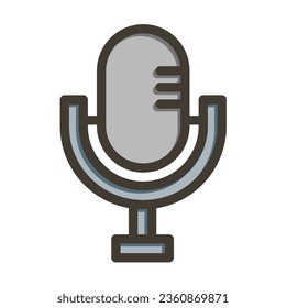 Microphone Vector Thick Line Filled Colors Icon For Personal And Commercial Use.
