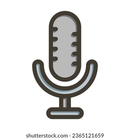 Microphone Vector Thick Line Filled Colors Icon For Personal And Commercial Use.
