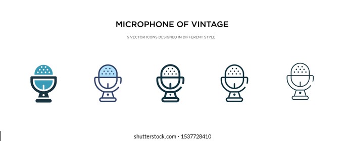 microphone of vintage de icon in different style vector illustration. two colored and black microphone of vintage de vector icons designed in filled, outline, line and stroke style can be used for