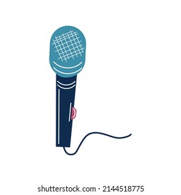 icono plano vintage de micrófono aislado
