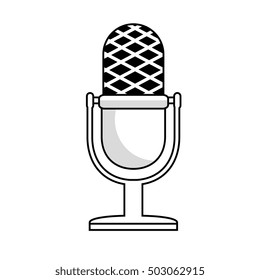 microphone vintage monochrome icon