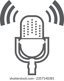 microphone vintage podcast icon illustration 