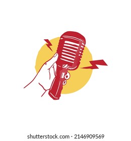 microphone vintage retro for logo