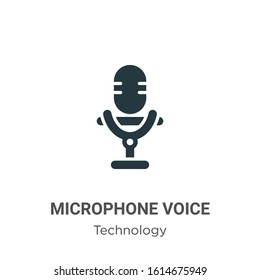 Microphone voice glyph icon vector on white background. Flat vector microphone voice icon symbol sign from modern technology collection for mobile concept and web apps design.