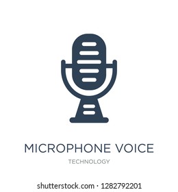 microphone voice icon vector on white background, microphone voice trendy filled icons from Technology collection, microphone voice vector illustration