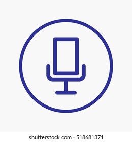 Microphone Voice Icon Vector Symbol Outline Design