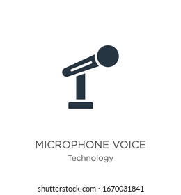 Microphone voice icon vector. Trendy flat microphone voice icon from technology collection isolated on white background. Vector illustration can be used for web and mobile graphic design, logo, eps10