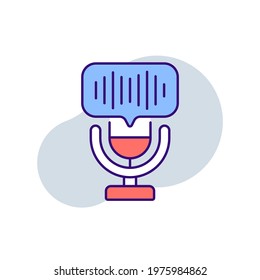 Microphone voice message RBG color icon. Podcast. Thin line vector illustration.