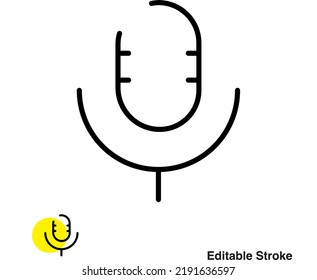 Microphone Voice Record Vector Line Icon