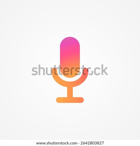 Microphone, voice recorder colorful button. Mic web icon, symbol, sign. Social media concept