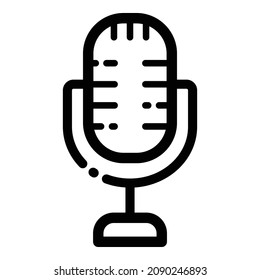 Microphone Voice Recording Flat Icon Isolated On White Background
