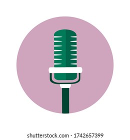 Microphone. Voice recording icon. Flat vector icon. 