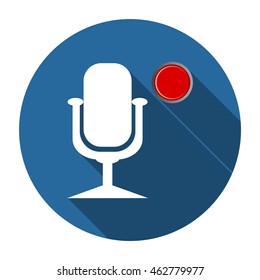 Microphone. Voice recording icon flat design style