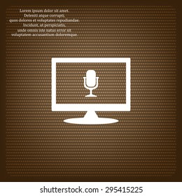 Microphone. Voice recording icon on computer screen.