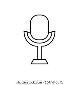 Micrófono, icono de grabación de voz. Línea simple, contorno elementos vectoriales de iconos cinematográficos para ui y ux, sitio web o aplicación móvil