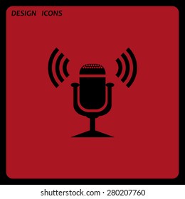 Microphone. Voice recording. icon. vector design. Flat design style 