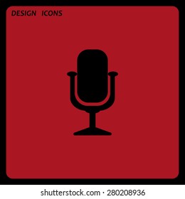 Microphone. Voice recording. icon. vector design. Flat design style 