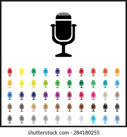 Microphone. Voice recording. icon. vector design set of colored icons 