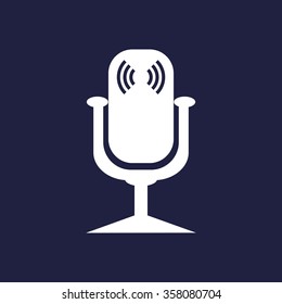Microphone. Voice recording icon, vector illustration. Flat design style