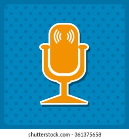 Microphone. Voice recording icon, vector illustration. Flat design style