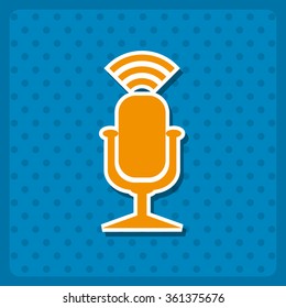 Microphone. Voice recording icon, vector illustration. Flat design style