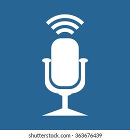 Microphone. Voice recording icon, vector illustration. Flat design style