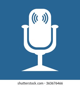 Microphone. Voice recording icon, vector illustration. Flat design style
