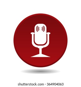 Microphone. Voice recording icon, vector illustration. Flat design style