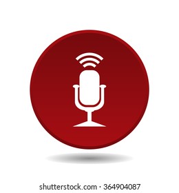 Microphone. Voice recording icon, vector illustration. Flat design style