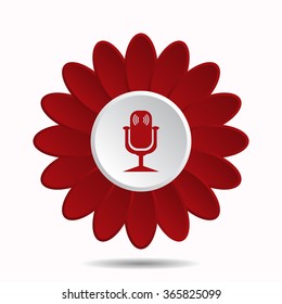 Microphone. Voice recording icon, vector illustration. Flat design style