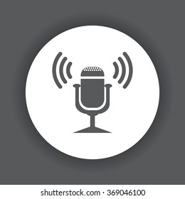 Microphone. Voice recording. icon, vector illustration. Flat design style