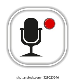 Microphone. Voice recording  Modern design flat style icon