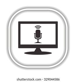 Microphone. Voice recording. Modern design flat style icon