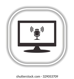 Microphone. Voice recording. Modern design flat style icon