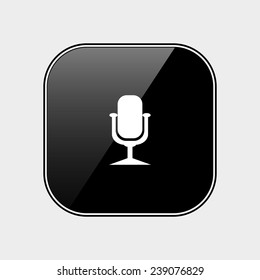 Microphone. Voice recording on the black button, vector, EPS 10