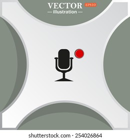 Microphone. Voice recording, vector illustration, EPS 10