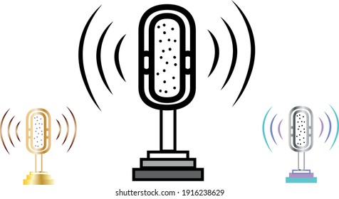 microphone, voice, speak, headset colorful vectorized icon