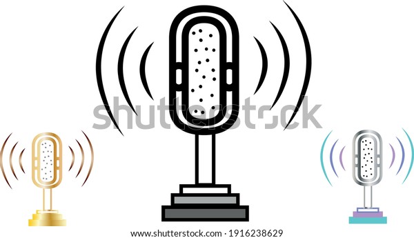 microphone, voice, speak, headset colorful
vectorized icon