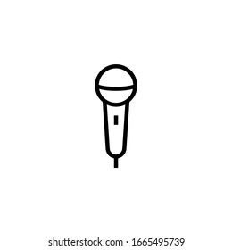 Microphone voice tool vector icon in linear, outline icon isolated on white background