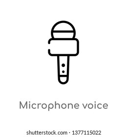 microphone voice tool vector line icon. Simple element illustration. microphone voice tool outline icon from tools and utensils concept. Can be used for web and mobile